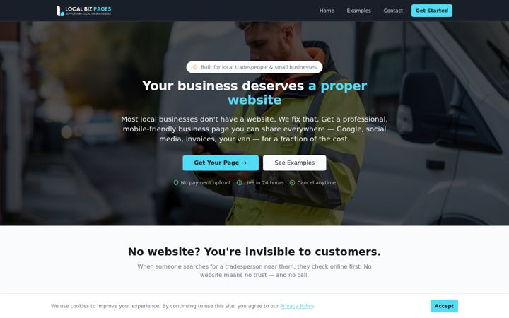 Screenshot of localbizpages.co.uk