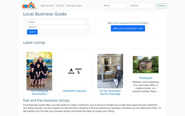 Screenshot of localbusinessguide.com.au