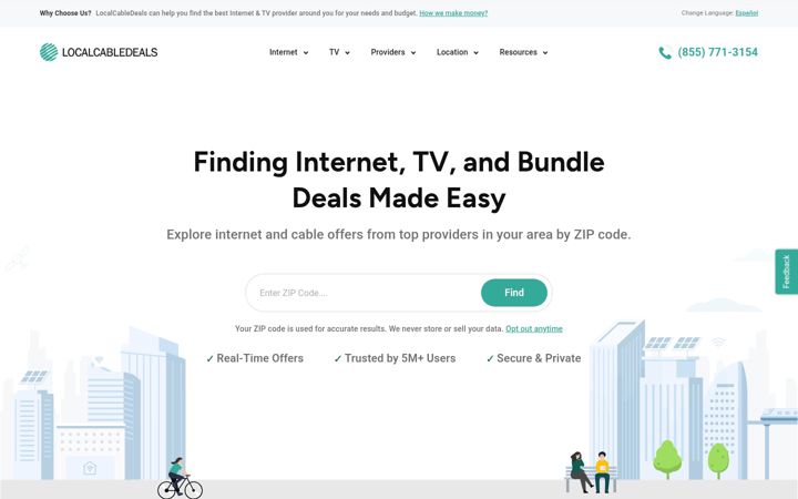 Screenshot of localcabledeals.com