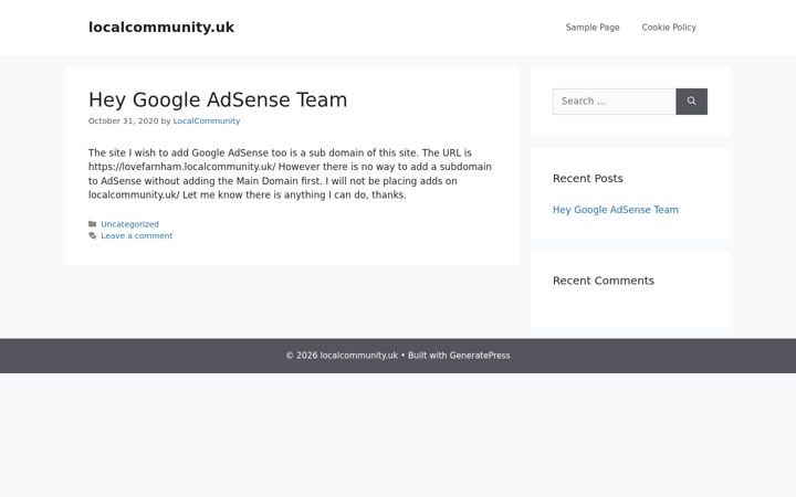 Screenshot of localcommunity.uk