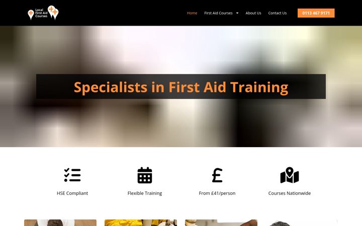 Screenshot of localfirstaidcourses.co.uk