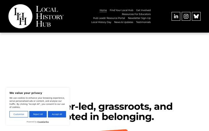 Screenshot of localhistoryhub.org.uk