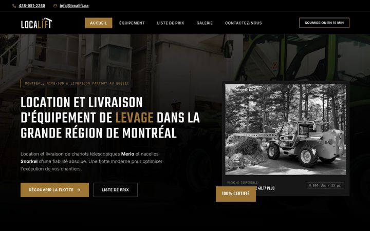 Screenshot of localift.ca