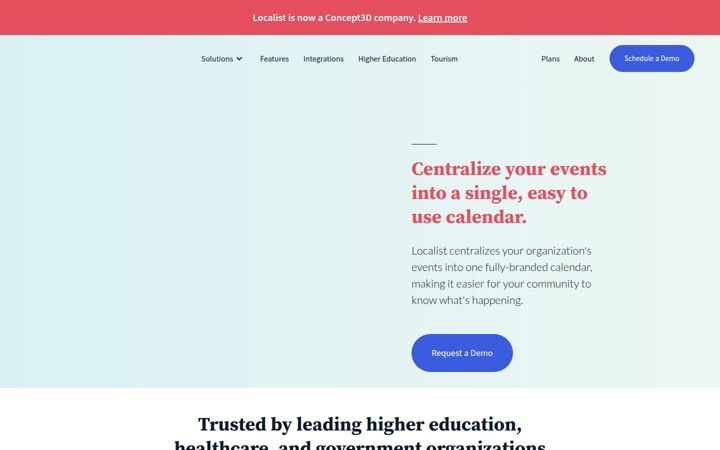 Screenshot of localist.com