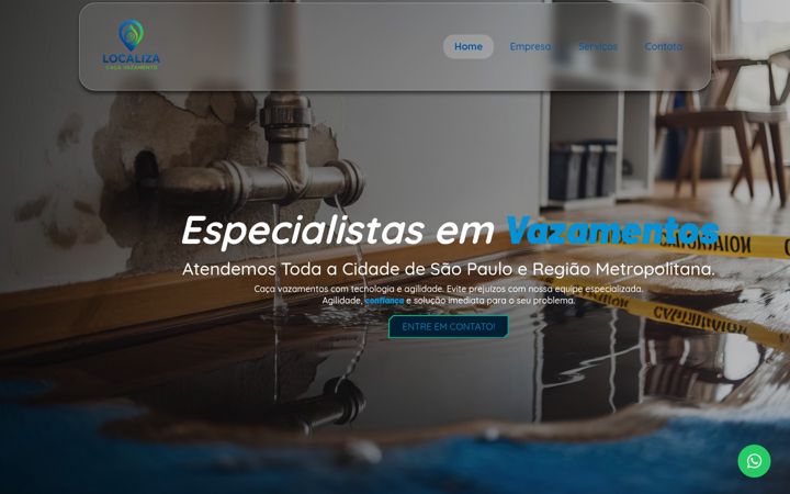 Screenshot of localizacacavazamento.com.br