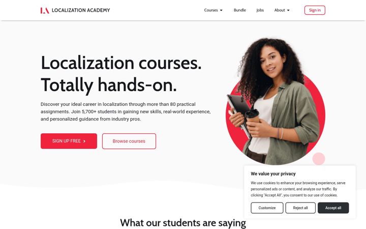 Screenshot of localizationacademy.com