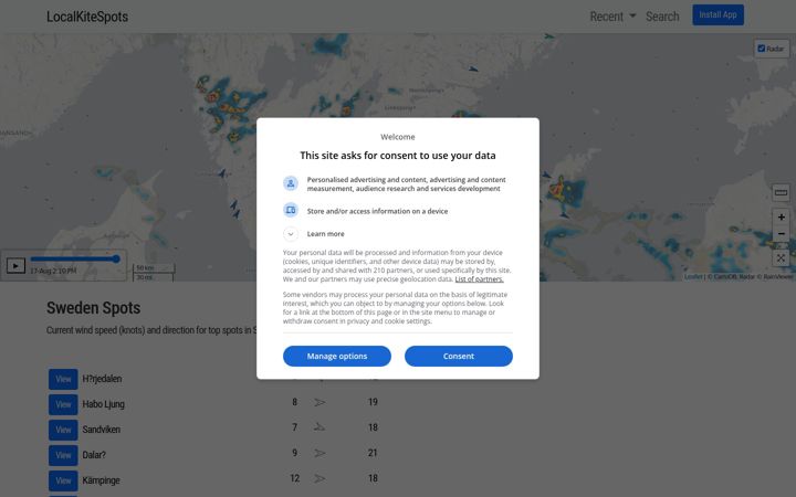 Screenshot of localkitespots.com
