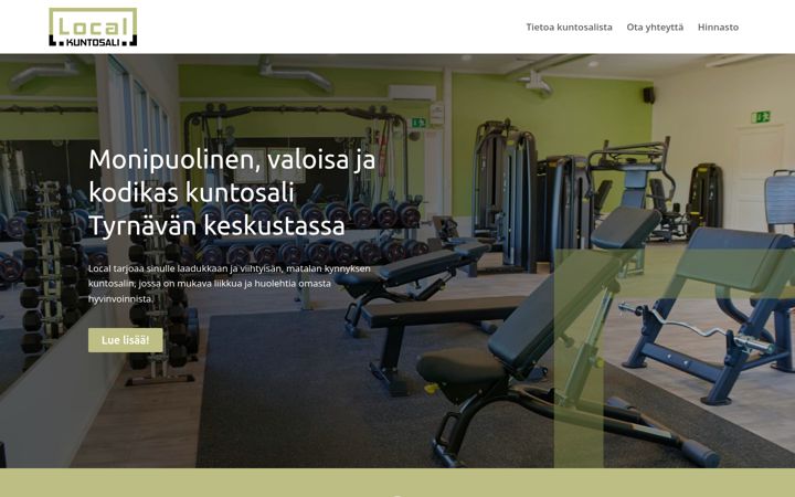 Screenshot ta' localkuntosali.fi