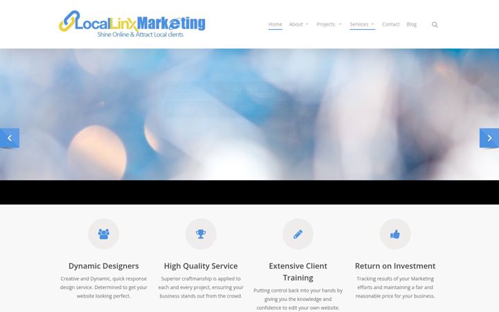 Screenshot of locallinxmarketing.com