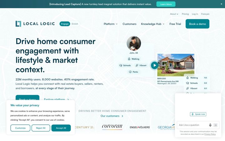 Captură de ecran a locallogic.co