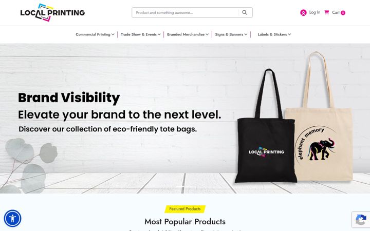 Screenshot of localprinting.com