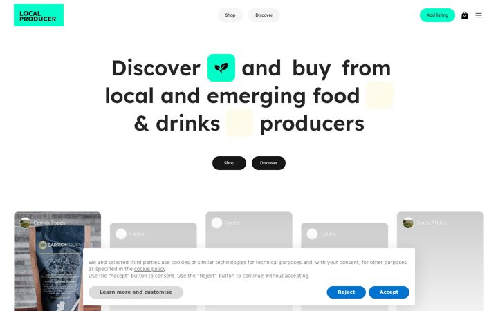 Screenshot of localproducer.co.uk