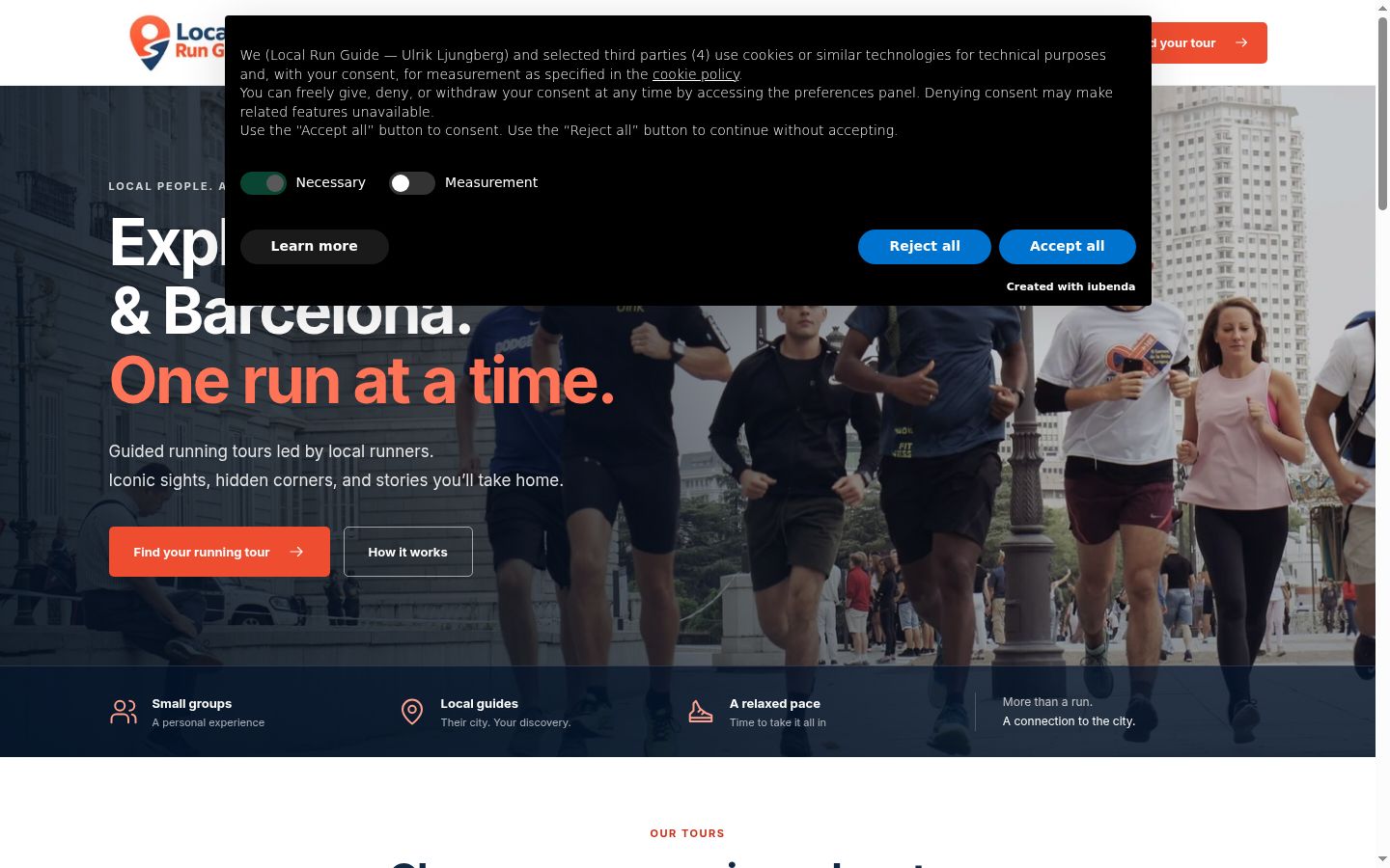 Screenshot του banner συγκατάθεσης που εμφανίστηκε πριν από οποιαδήποτε αλληλεπίδραση