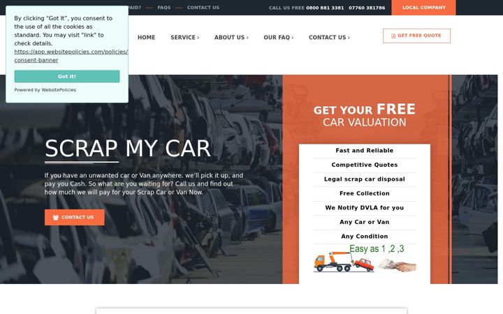 Screenshot of localscrapcarcompany.co.uk