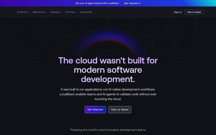 Screenshot of localstack.cloud