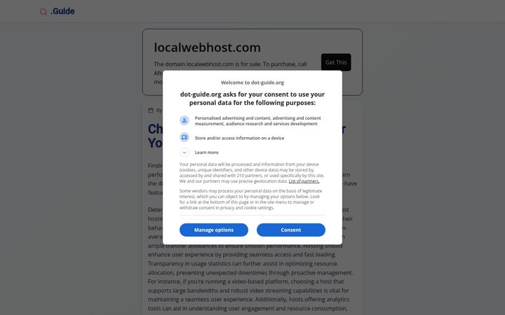 Screenshot of localwebhost.com