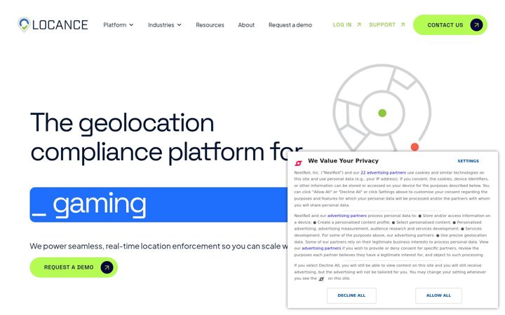Screenshot of locance.com