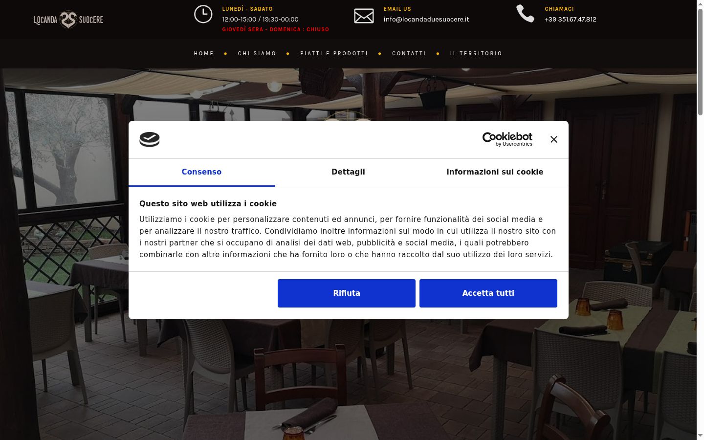 Screenshot of the consent banner shown before any interaction