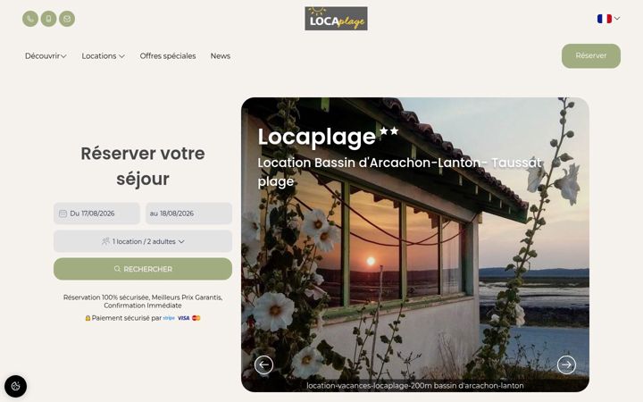 Screenshot of locaplage33.com