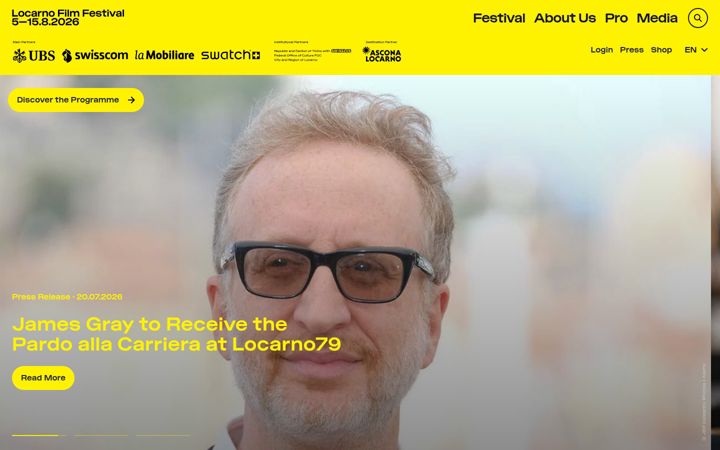 Screenshot of locarnofestival.ch