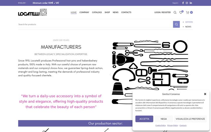 Screenshot of locatellipins.com