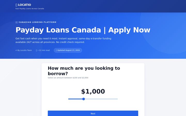 Screenshot of locatio.ca