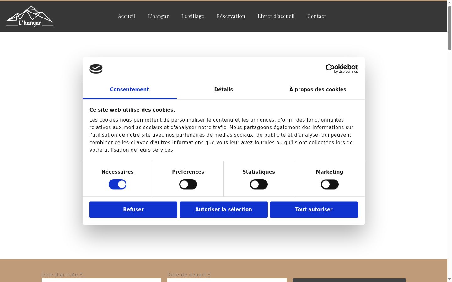 Captură de ecran a bannerului de consimțământ afișat înainte de orice interacțiune
