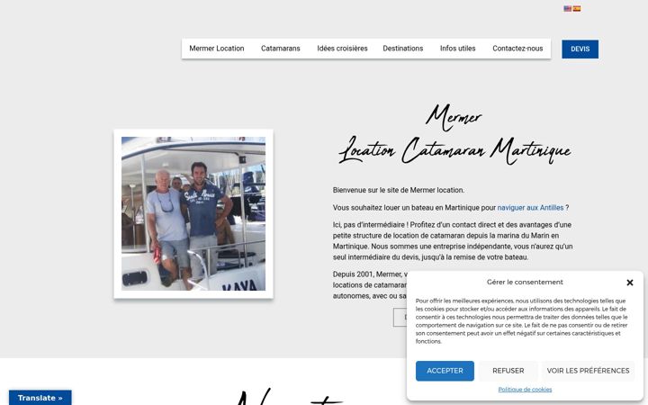 Screenshot of location-catamaran-antilles.com