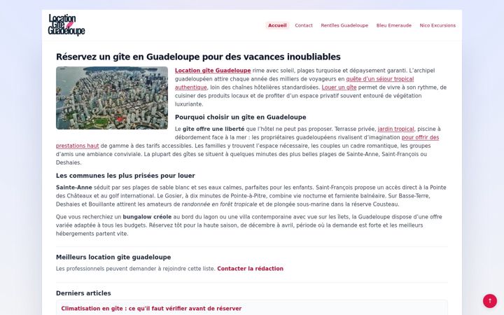 Screenshot of location-gite-guadeloupe.net