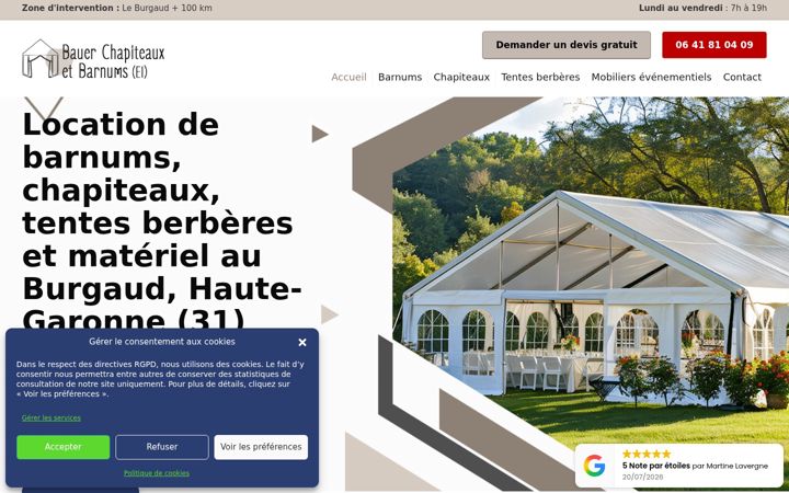 Screenshot of locationbarnumschapiteaux31.fr