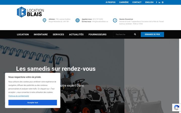 Screenshot of locationblais.com