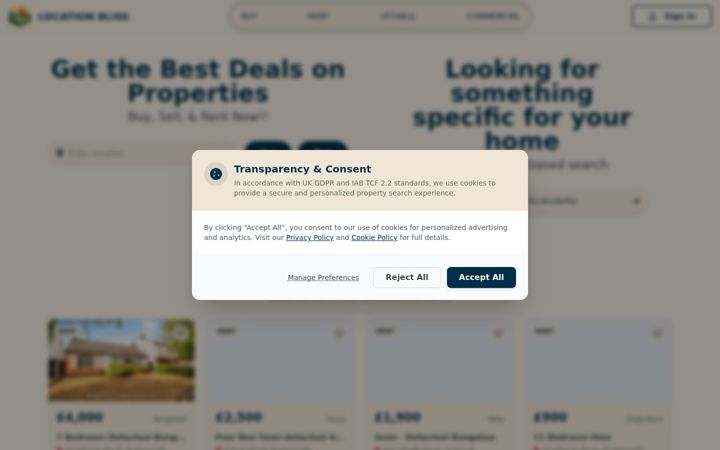 Screenshot of locationbliss.com