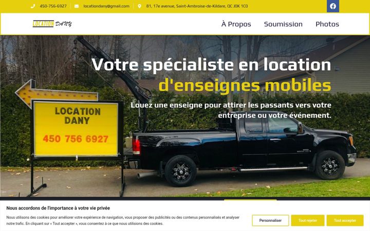 Screenshot of locationenseignesdany.com