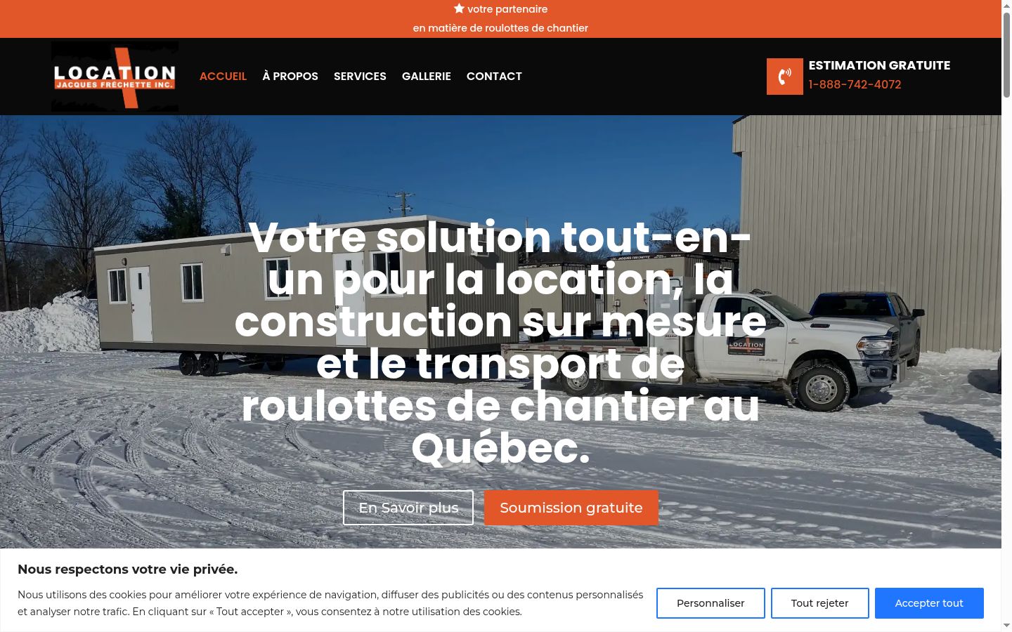 Screenshot of the consent banner shown before any interaction