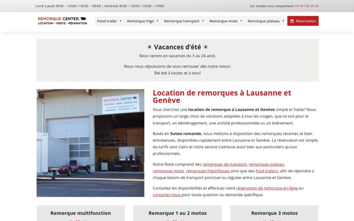 Screenshot of locationremorque.ch