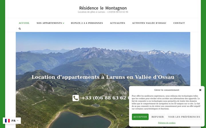 Screenshot of locations-laruns.com