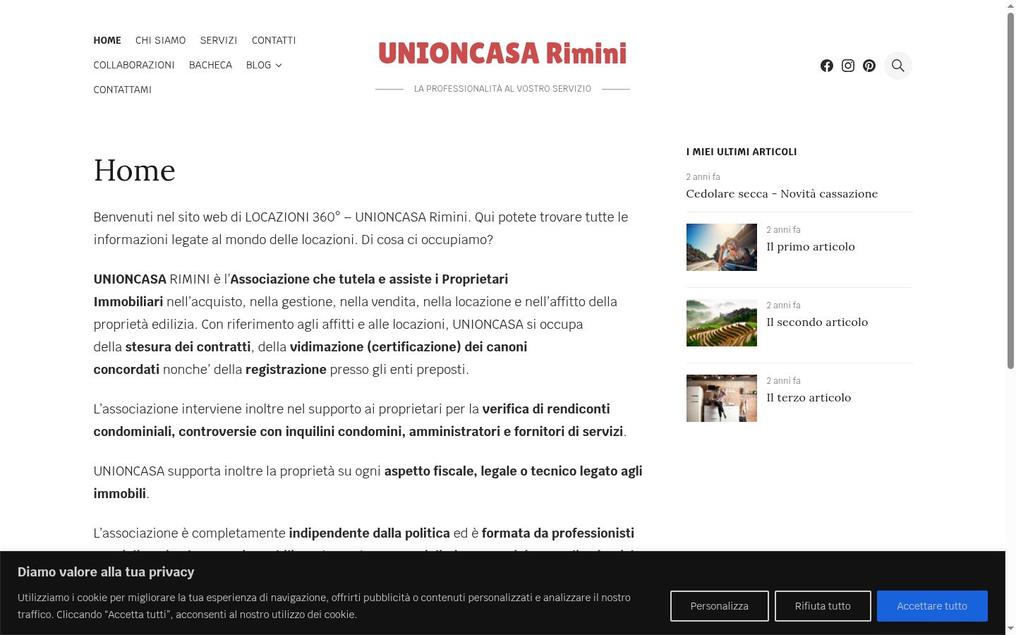 Screenshot des Einwilligungsbanners vor jeglicher Interaktion
