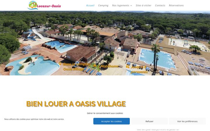 Screenshot of locazur-oasis.com