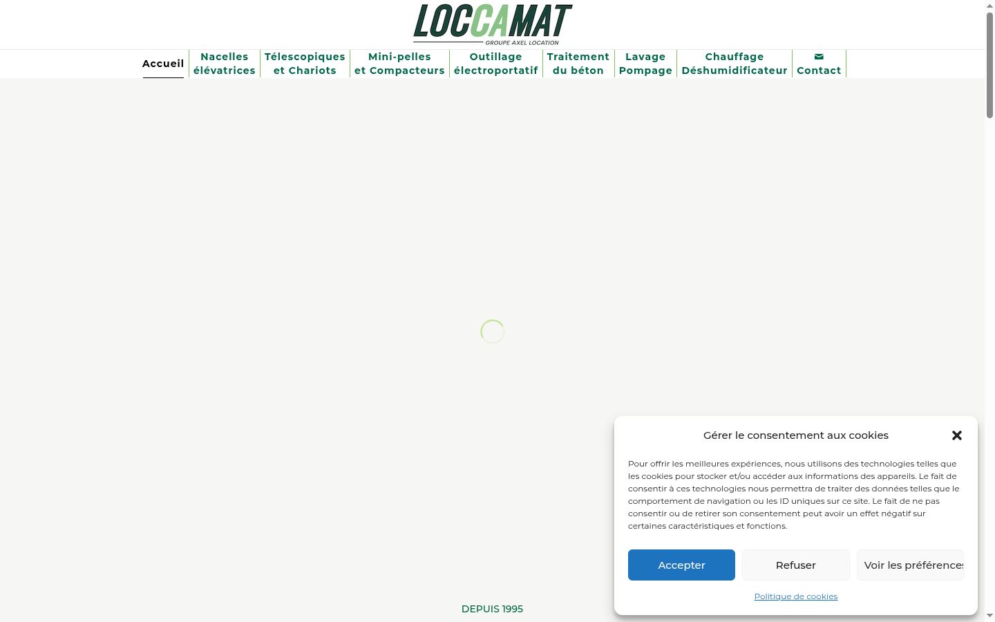 Screenshot des Einwilligungsbanners vor jeglicher Interaktion