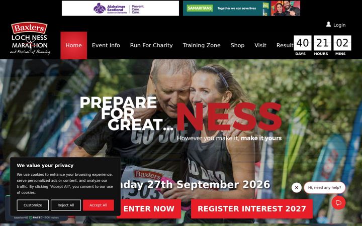 Screenshot of lochnessmarathon.com
