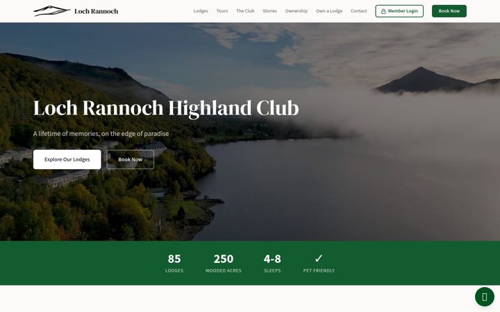 Screenshot of lochrannochhighlandclub.co.uk