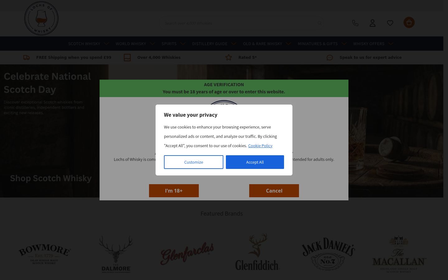 Screenshot of the consent banner shown before any interaction