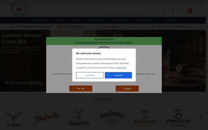 Screenshot of lochsofwhisky.com