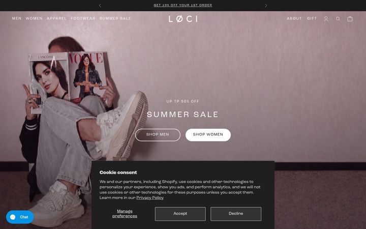 Screenshot of lociwear.ch