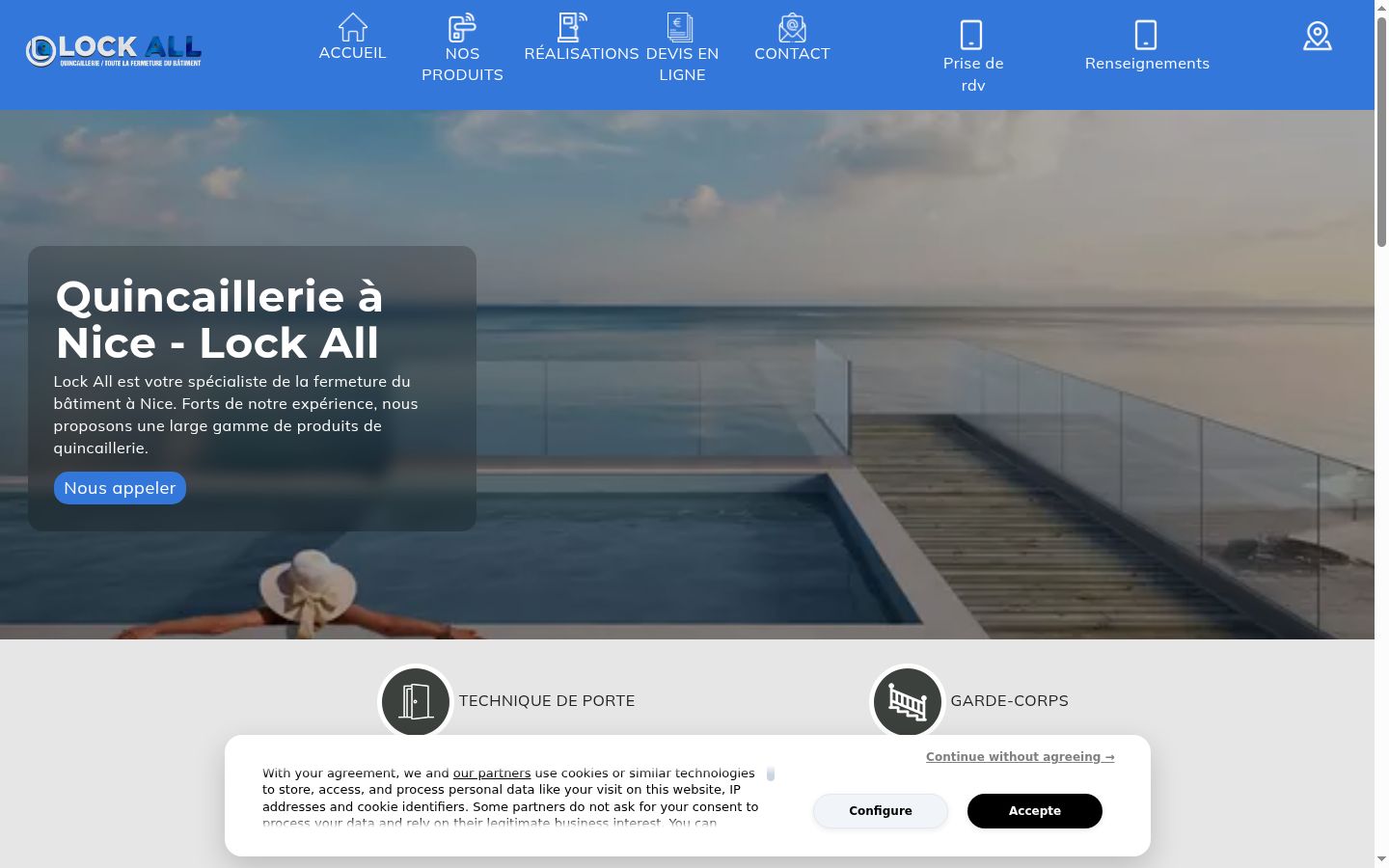 Screenshot del banner di consenso mostrato prima di qualsiasi interazione