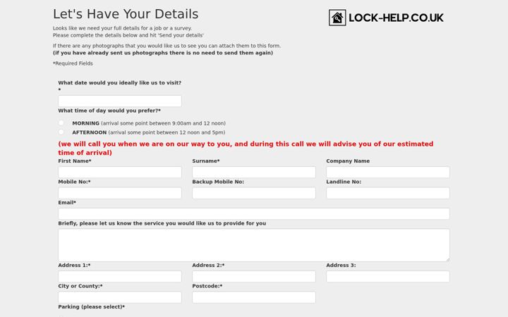 Screenshot of lock-help.co.uk