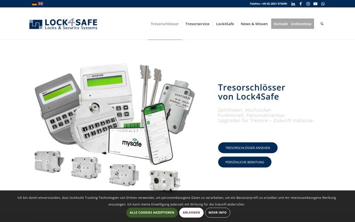 Screenshot of lock4safe.com