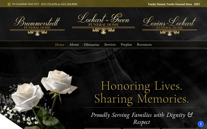 Screenshot of lockartgreenfuneralhome.com