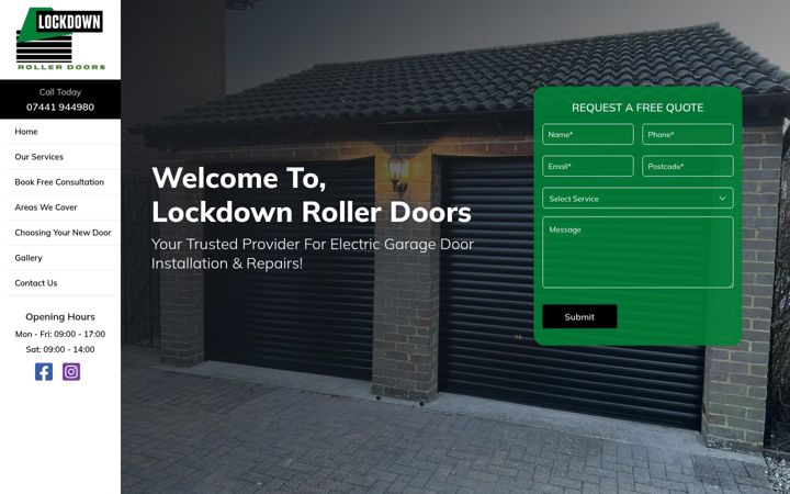 Screenshot of lockdownrollerdoors.com