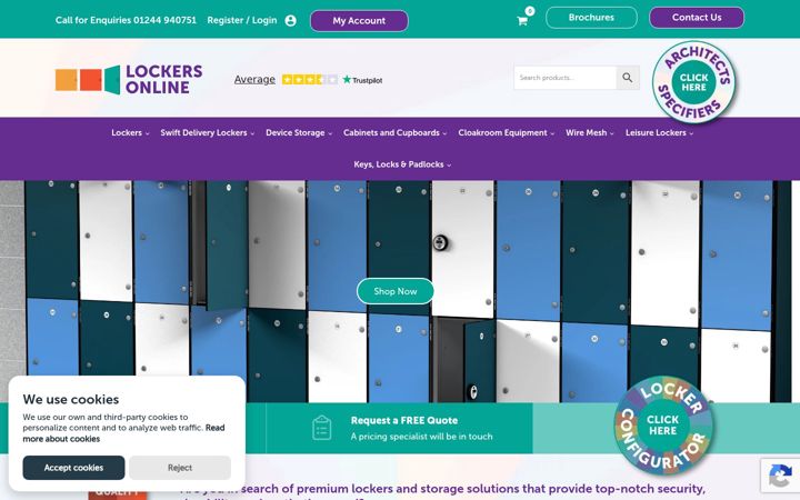 Screenshot of lockersonline.co.uk